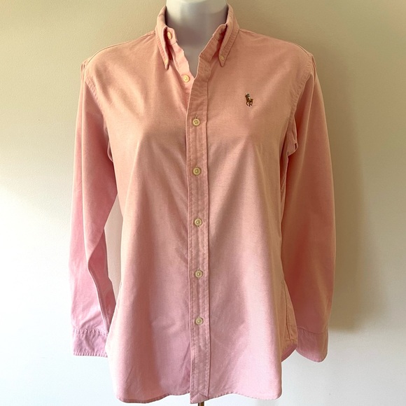 Ralph Lauren Tops - Ralph Lauren Women Button Down Dress Shirt Pink Size 4 Long Sleeves Classic Fit